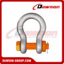 DAWSON™ ORANGEPIN™ Grade T8 DG2130A DG2140 Forged Alloy Steel Bow Shackle with Safety Pin, G8 Class Bolt Type Anchor Shackle