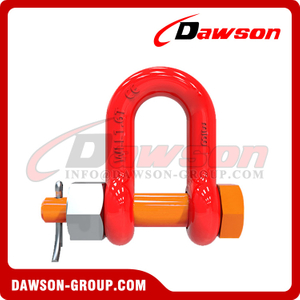 DS757 Grade G8 T8 5/16''-2'' Bolt Type Alloy Dee Shackle for Lifting, Chain Shackle with Safety Pin