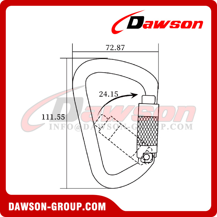 DSJ-T1809TN Aluminum Material For Custom Round Shape Carabiner, Flat D Type Engraved Aluminum Carabiner