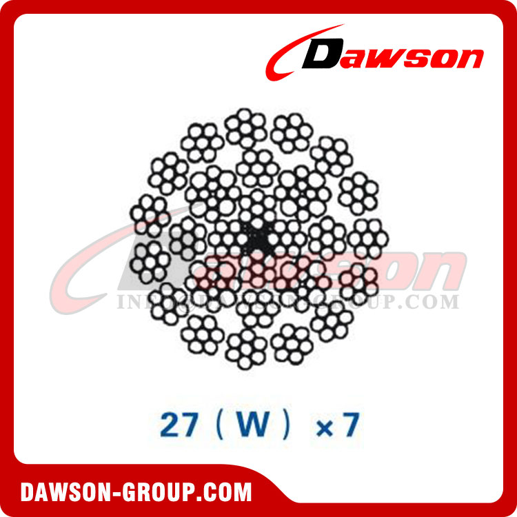 Steel Wire Rope Construction(27(W)×7)(35(W)×7), Wire Rope for