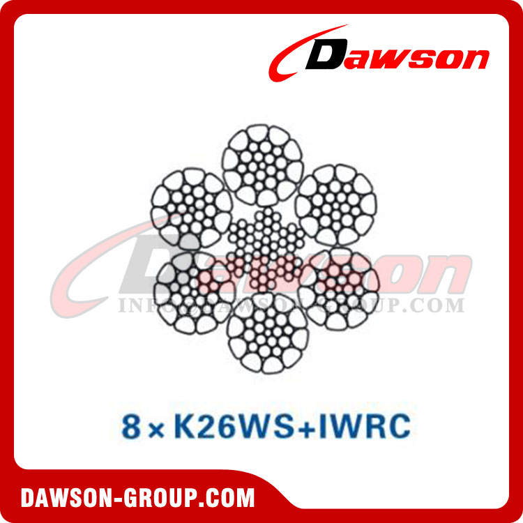 Steel Wire Rope Construction(8×K26WS+IWRC)(8×K36WS+IWRC), Wire Rope for ...