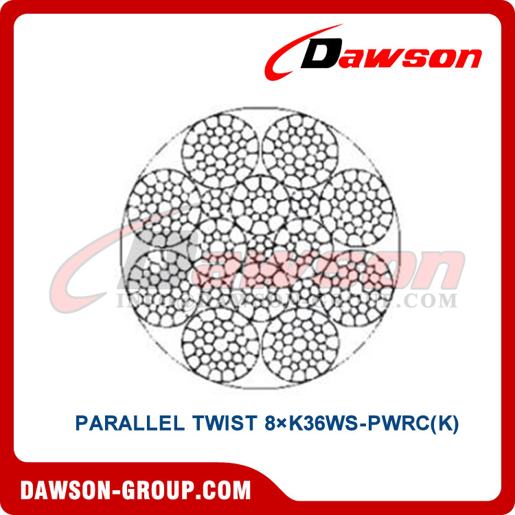 Steel Wire Rope Construction, Parallel Twist 8×K36WS-PWRC(K), Wire Rope ...