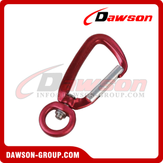 DSJ-A1303+B Aluminum Swivel Carabiner, Spring Locking Carabiner Hook For dog leash