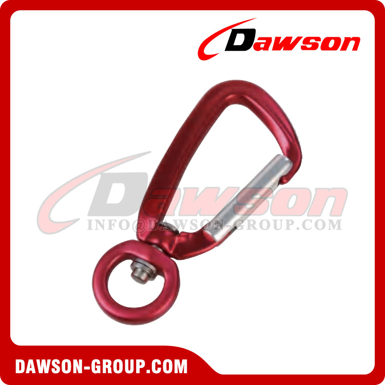 DSJ-A1303+B Aluminum Swivel Carabiner, Spring Locking Carabiner Hook For dog leash
