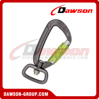 DSJ-A1305TN+A Aluminium Material For Custom D Shaped Swivel Carabiner, Auto Locking Swivel Carabiner Hook