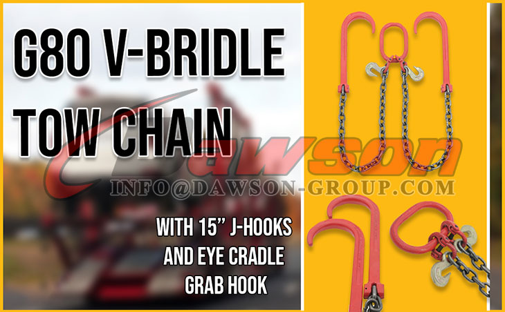 New G70 V-Chain Bridle w/ 15 Large J Hooks, T- Hook&J-Hook w/Grab Hooks 3'  Legs