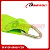 Tow Straps V Bridle 3''×24'' with RTJ Clusters, Hi VIZ/HI Abrasion Green Webbing, 4700 lbs WLL, Recovery V Strap with Reinforced Webbing for Towing, Wrecker, Rollback, Car Hauler