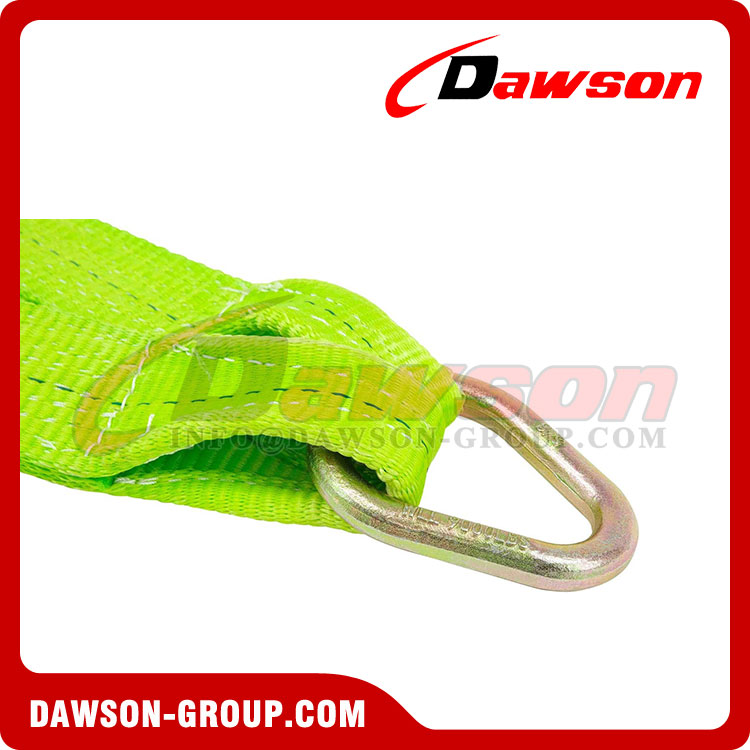 Tow Straps V Bridle 3''×24'' with RTJ Clusters, Hi VIZ/HI Abrasion Green Webbing, 4700 lbs WLL, Recovery V Strap with Reinforced Webbing for Towing, Wrecker, Rollback, Car Hauler