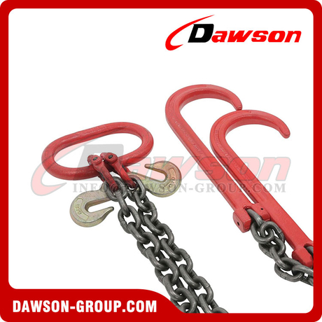 Tow Recovery W/ G80-3/8" X 3' Chain 7100# Lbs, Two 15" J-Hook