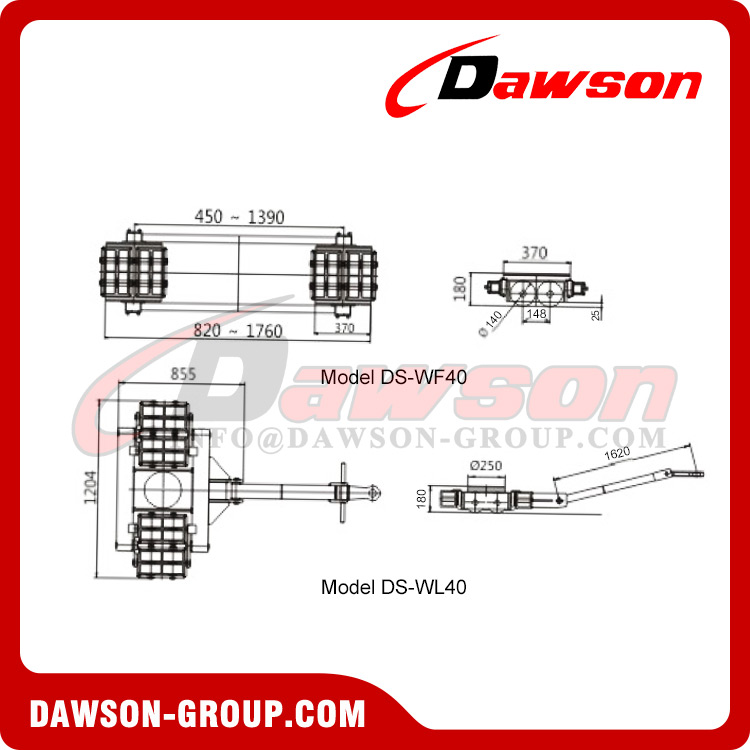 DS-WF40+DS-WL40 DS-WF60+DS-WL60 Series Transport Trolley, Cargo Trolleys