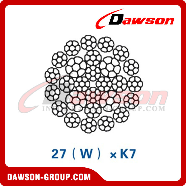 Steel Wire Rope Construction(27(W)×K7)(35(W)×K7), Wire Rope for Construction Machinery