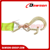 V Bridle Tow Strap 3'' x 36'' with 8'' Mini J Hooks, T-J Hooks, Hi VIZ High Abrasion Green Webbing, 5400 lbs WLL, Recovery V-Strap with Reinforced Webbing for Towing, Wrecker