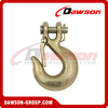 G70 3/8'' Clevis Slip Hook with Latch, 6600 LBS WLL Heavy Duty Grade 70 Safety Chain Hook for Trailer Truck Transport