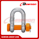DAWSON™ ORANGEPIN™ Grade T8 DG2150A Forged Alloy Steel Dee Shackle with Safety Pin, G8 Class Bolt Type Chain Shackle