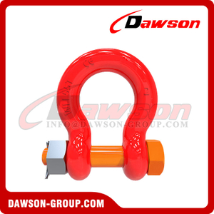DS756 Grade G8 T8 5/16'' -2'' Bolt Type Alloy Bow Shackle, Anchor Shackle with Safety Pin
