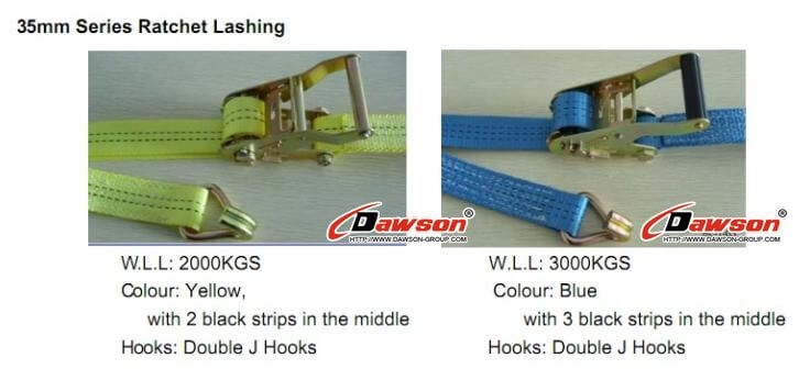 35mm Ratchet Straps with Twisted Snap Hooks rated to 2000Kg