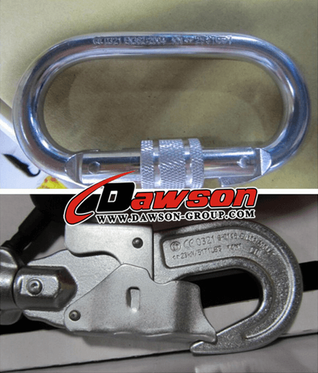 carbiner hook for wire rope retractable lifeline