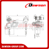 DS-HBTW Twin Hook Electric Chain Hoist with Electric Trolley, Double Hook Electric Hoist