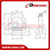 DS349 G80 WLL 1.12-30T Lifting Points, Drop Forged D Ring