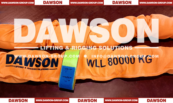 WLL 80T Polyester Round Slings, 80000kg Heavy Duty Round Lifting Slings - Dawson Group Ltd. - China Manufacturer