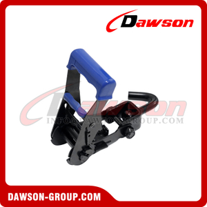DAWSON 1.5'' X 3T X 155MM Electrophoresis Black Ratchet Lashing Buckle with Blue Rubber Handle with Safety Lock and Swivel J Hook, 35MM Lashing Buckle