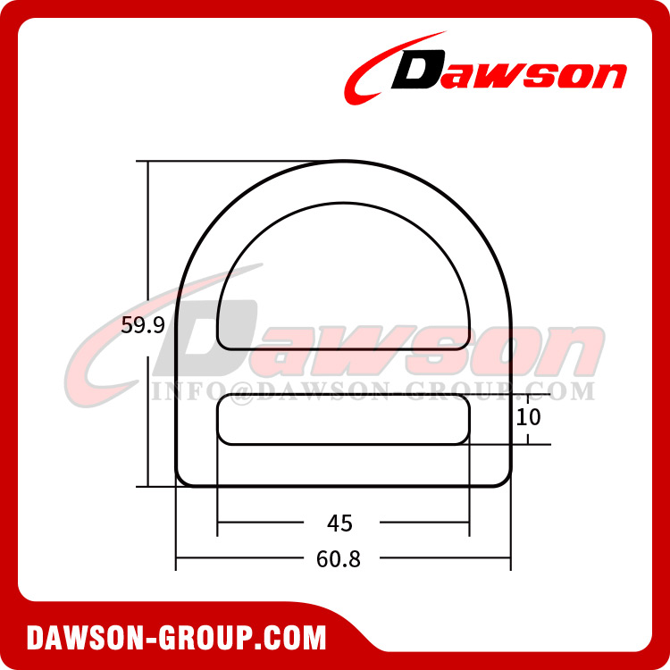 DSJ-3027 Outdoor Climb Fall Protection Stamped D-Ring, Sheet Steel D Ring for Polyester Web Lanyard