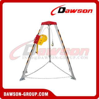 Aluminum Alloy Emergency Rescue Tripod Kit with Winch, Heavy Duty Rescue System and Safey Belt, Confined Space Tripod Kit