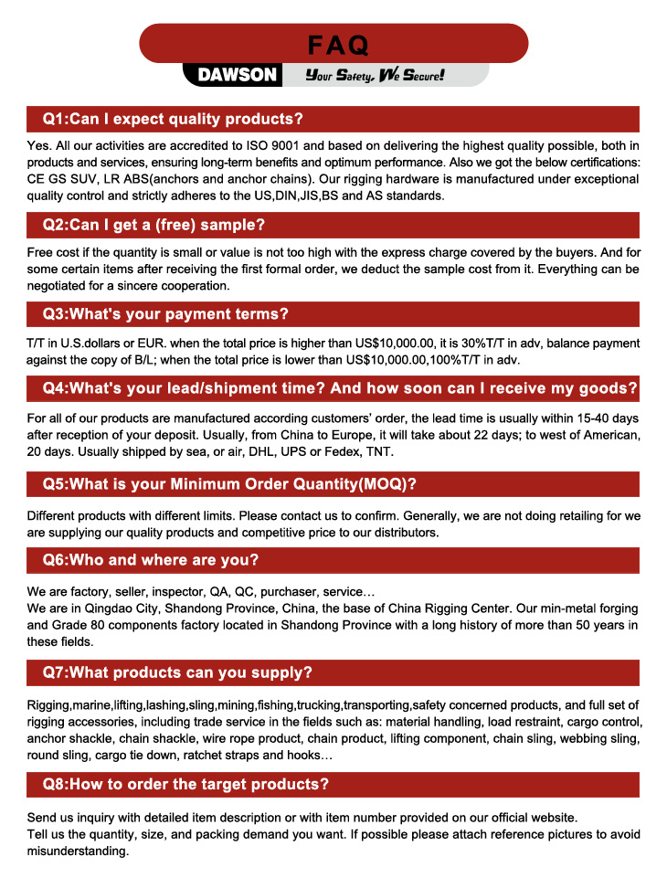 DAWSON FAQ - Dawson Group Ltd. - China Manufacturer, Supplier, Factory