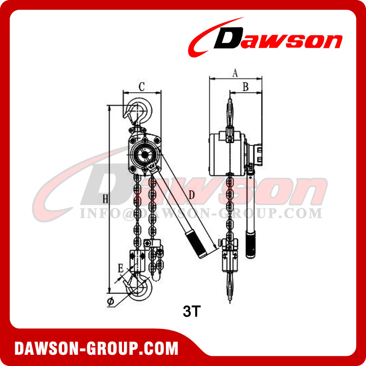 DS-AL Aluminum Lever Chain Hoist, Manual Lever Block, Aluminum Alloy Tightener, Aluminum Light Weight Cable Puller Wire Tensioner