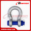 Dawson Brand Hot Dip Galvanized US Type DG2130 Bow Shackle with Safety Pin, S6 Bolt Type Anchor Shackle