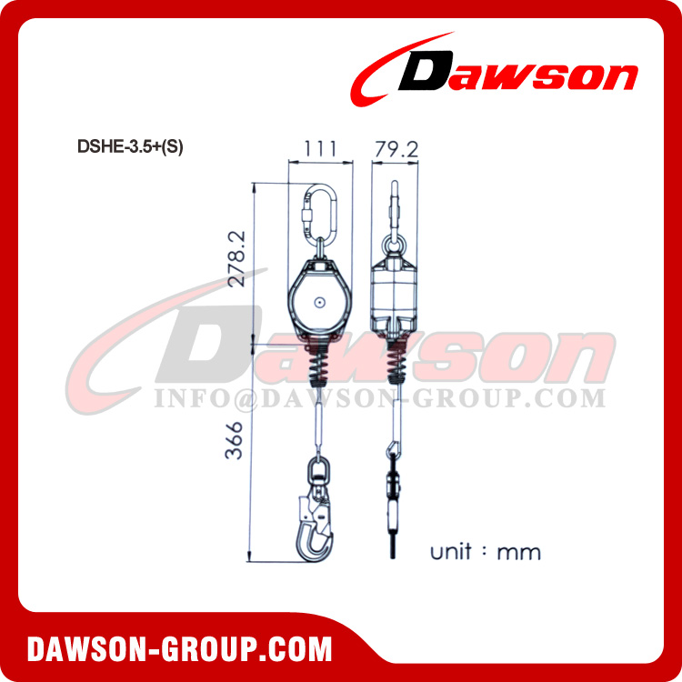 DSHE-3.5(S) Series Retractable Lifeline - Dawson Group Ltd. - China Manufacturer, Factory