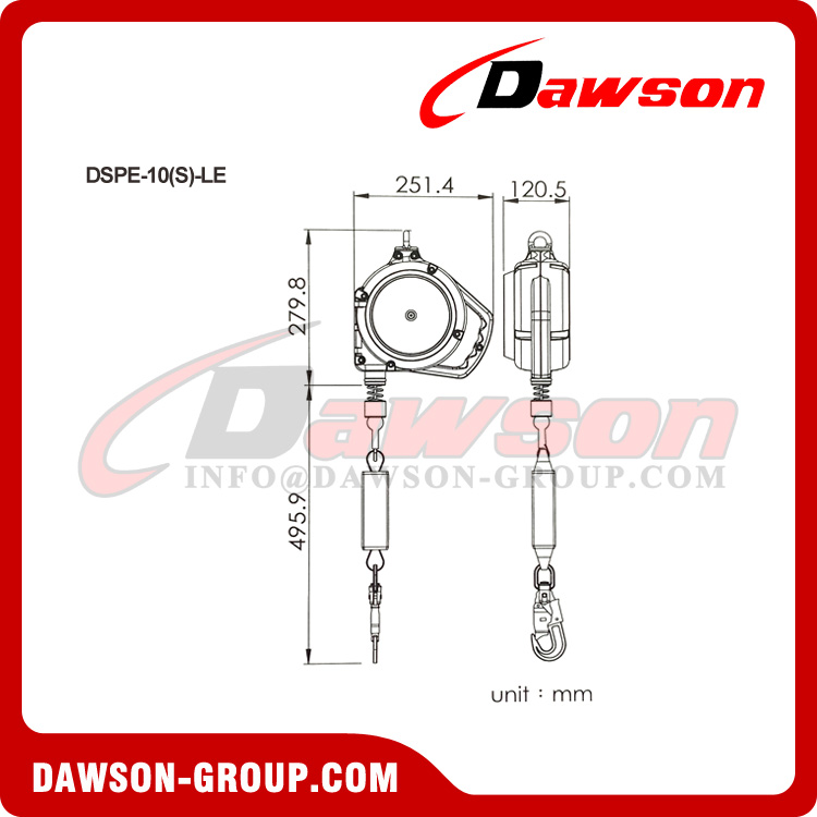 DSPE-10(S)-LE Retractable Lifeline - Dawson Group Ltd. - China Manufacturer, Factory