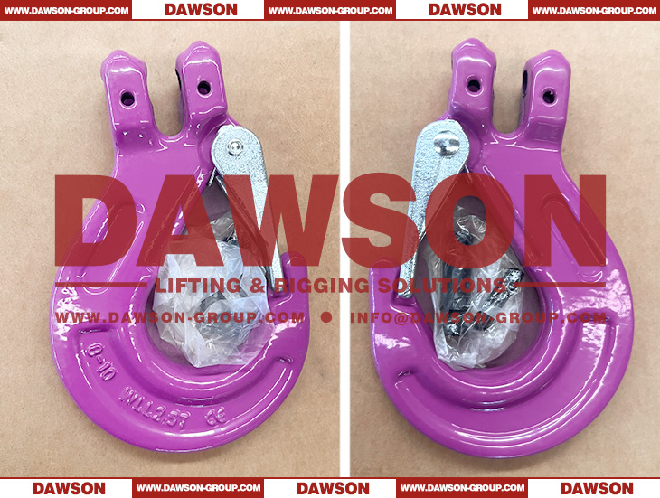 DS1004 G100 Forged Clevis Sling Hook with Safety Latch for Chain Sling Fitting, Forged Clevis Slip Hook - Dawson Group Ltd. - China Manufacturer, Supplier, Factory