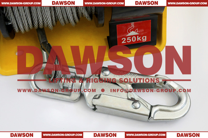 DSHW-AB TYPE SWL 250KG Worm Gear Hand Lifting Winch with Wire Rope and Hook for Tripod Davit - Dawson Group Ltd. - China Supplier, Factory