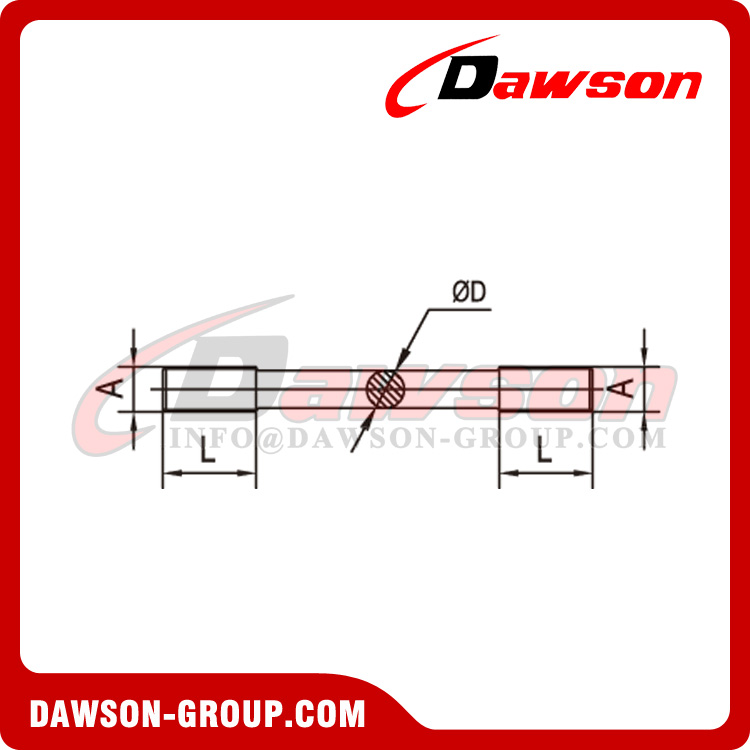 Φ20-Φ210 Dock Steel Tie Rod Type I, Steel Tie Rod Connection, Marine Tie Rods