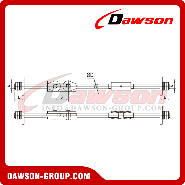 Φ50-Φ210 D-type Dock Steel Tie Rod, Tie Rods for Marine, One-way Hinge Dock Steel Tie Rod, Tie Rods, Tension Bars, Marine Tie Rods 