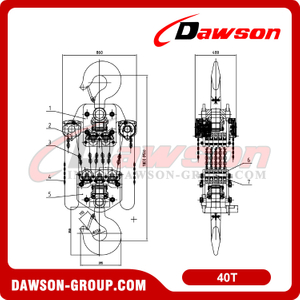 DSVD-40T 40Ton Heavy Duty Chain Hoist, 40000KG Manual Chain Block for Lifting