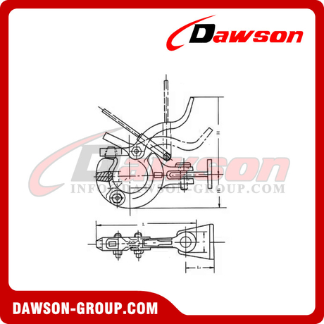 CB788-74 Springless Towing Hook, Marine Towing Equipment for