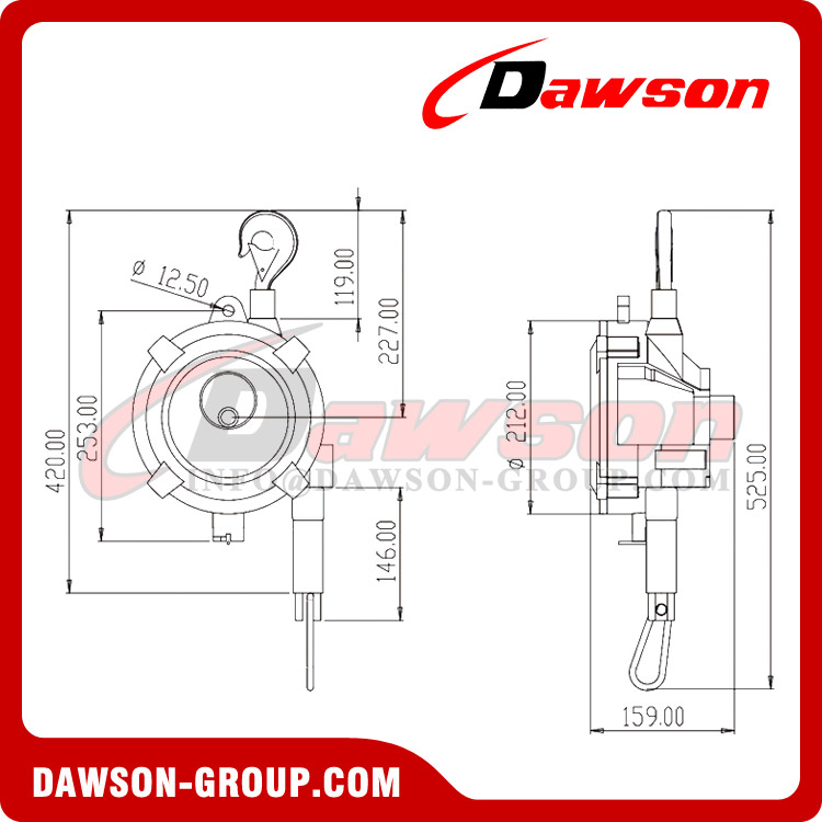 DS-HW Series 5kg - 30kg Medium Spring Balancer, Hanging Tool Balancer