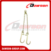 DAWSON G70 V-Chain Assembly, Pear Link with Grab Hooks on Top, Grade 70 V-Chain Bridle with 15'' J Hooks & Hammerhead