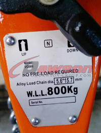 Load signal for DSVG 0.8T - 9T Lever Block, Manual Lever Hoist for Lifting Goods - Dawson Group Ltd. - China Manufacturer, Supplier, Factory