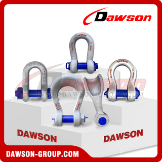 WLL 1000T Heavy Duty Bolt Type Round Body Anchor Shackle, Large WLL Wide Body Bow Shackles with Safety Bolt, S6 Bolt Type Dee Shackle