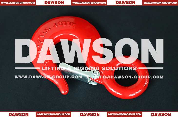 DS130 320A Grade 70 G70 WLL 0.75-30T Forged Alloy Steel Eye Hoist Hook with Latch - Dawson Group Ltd. - China Manufacturer, Supplier