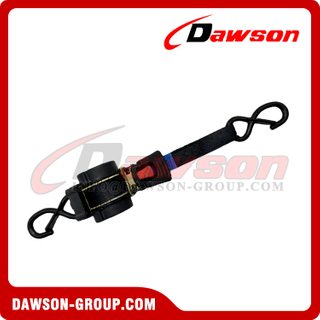 DSSLRS0012 1"X10FT Automatic Retractable Ratchet Tie Down Straps with Damping Version and Push Button Release, 25MMX3.05M MBL 800KGS Cargo Lashing Belt