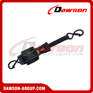DSSLRS009 1"X15FT Automatic Retractable Ratchet Tie Down Straps with Damping Version and Push Button Release, 25MMX4.5M MBL 800KGS Cargo Lashing Belt