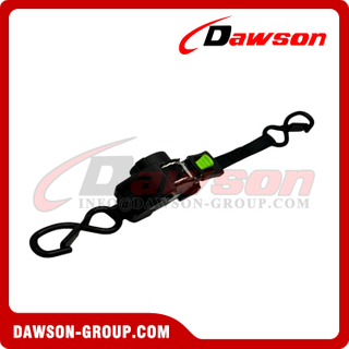 DSSLRS0022 0.75''X10FT Auto Retractable Ratchet Tie Down Straps with Non-damping Version and Press Button Release, 19MMX3M MBL 500KGS Cargo Lashing Belt