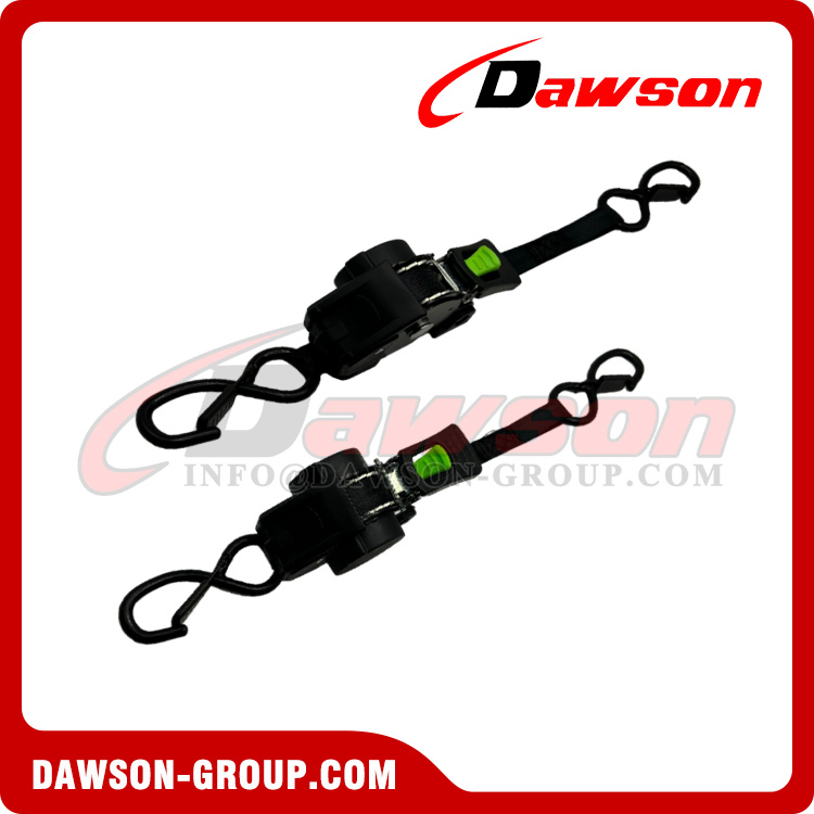Automatic Retractable Ratchet Tie Down Straps with Damping Version, Auto Retractable Ratchet Strap with Non-damping Version and Push Button Release