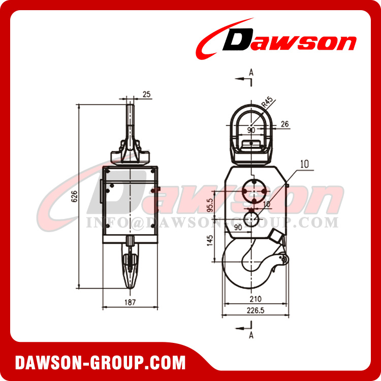 DAWSON Automatic Safety Crane Hook, Automatic Safety Lifting Equipment, Intelligent Lifting Hooks