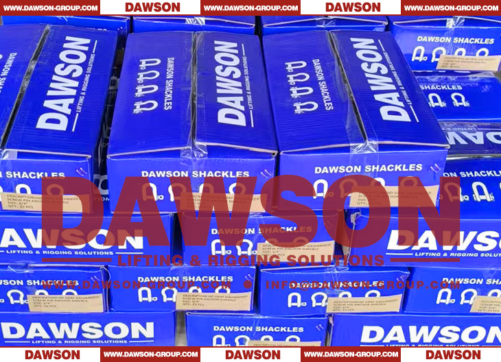 Package of Dawson Brand Hot Dip Galvanized US Type Bow Shackle with Screw Pin, S6 High Strength Bolt Type Chain Shackle - Dawson Group Ltd. - China Supplier, Factory