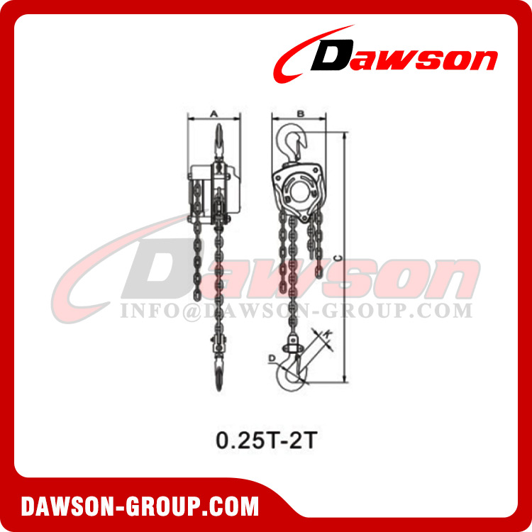 DSVD 1T - 50T Chain Block, Chain Hoist for Construction Site